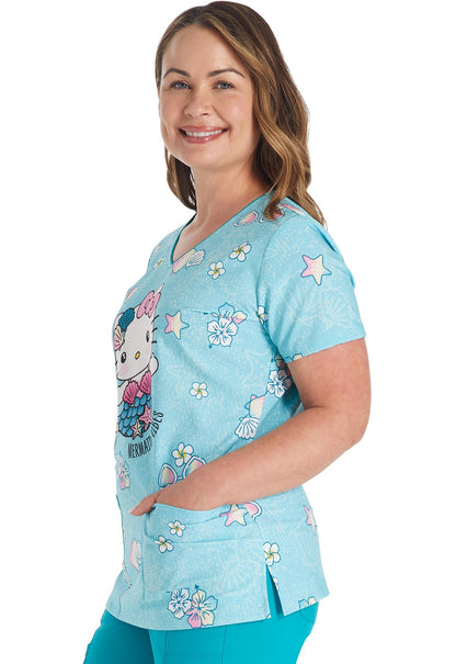 Hello Kitty Tooniforms Sanrio V Neck Scrub Top TF614 HKRD - Scrubs Select