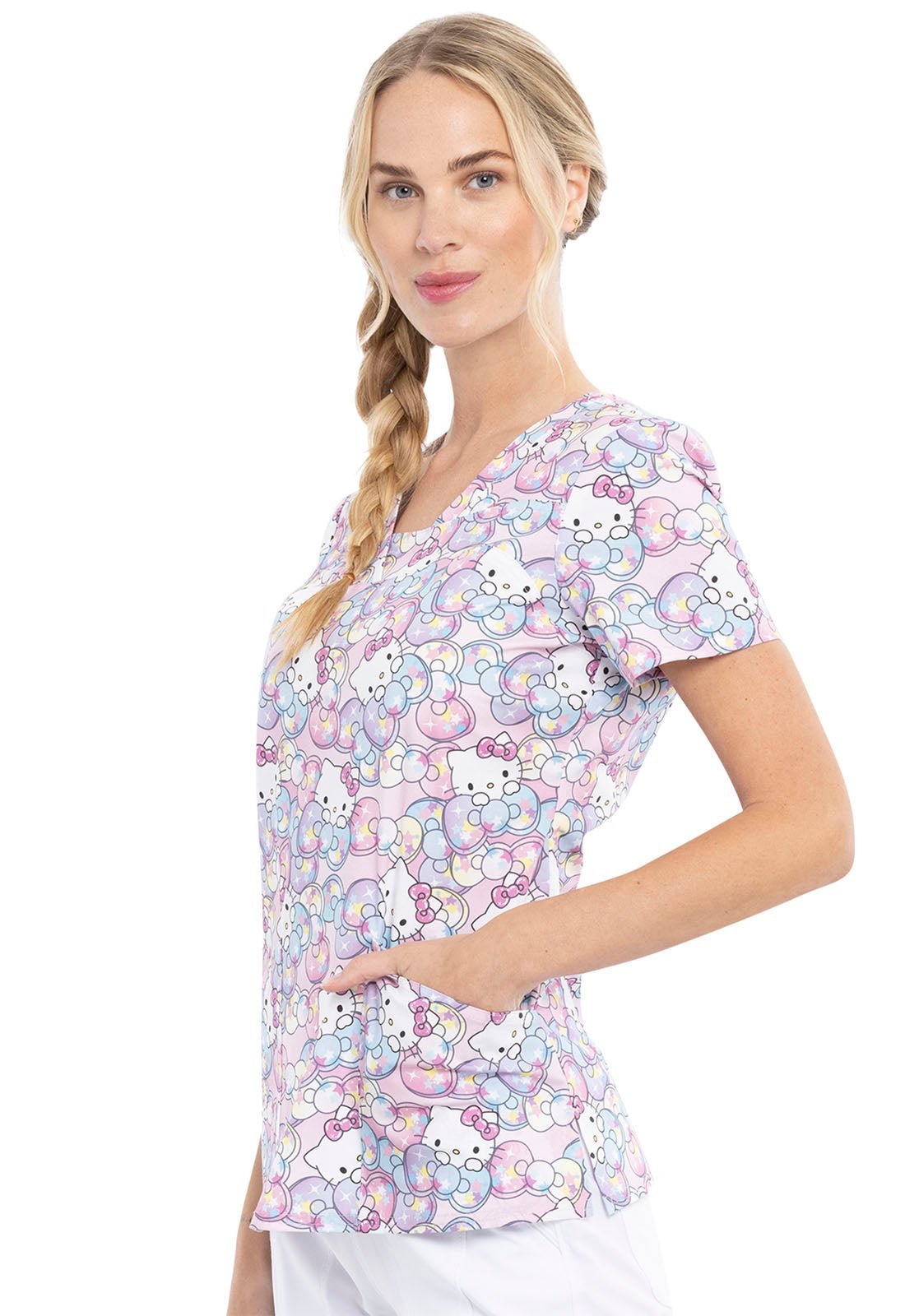 Hello Kitty Tooniforms Sanrio V Neck Scrub Top TF641 HKNB - Scrubs Select