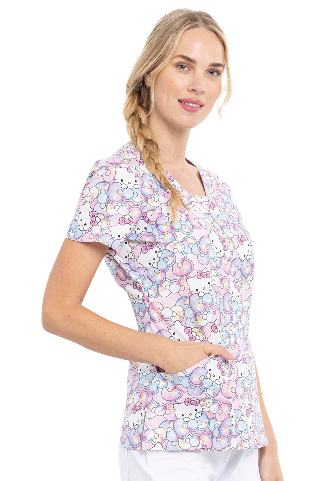 Hello Kitty Tooniforms Sanrio V Neck Scrub Top TF641 HKNB - Scrubs Select