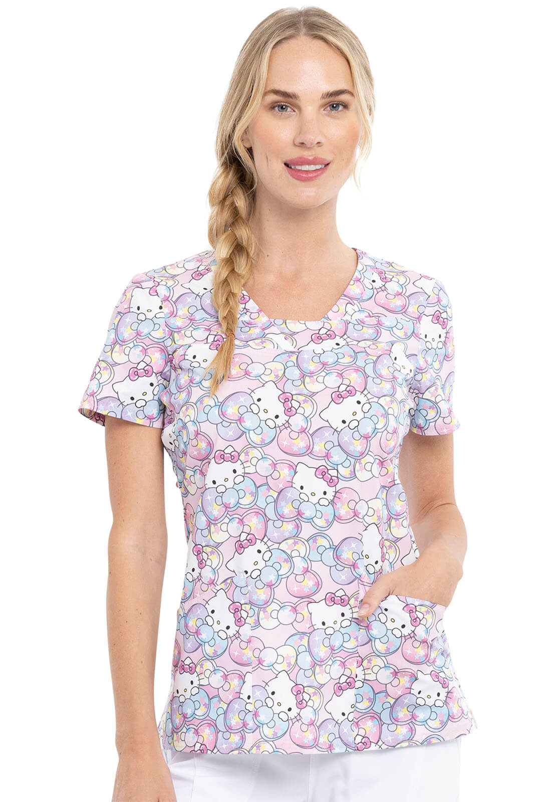 Hello Kitty Tooniforms Sanrio V Neck Scrub Top TF641 HKNB - Scrubs Select