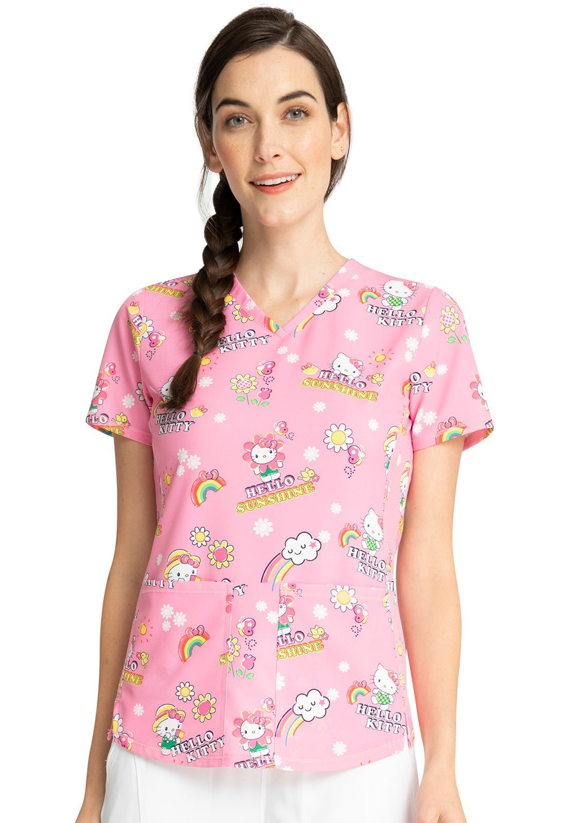 Hello Kitty Tooniforms Sanrio V Neck Scrub Top TF770 HKMO - Scrubs Select