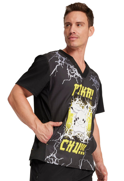 High Voltage Tooniforms Pokemon Unisex V Neck Scrub Top TF760 PMKT - Scrubs Select