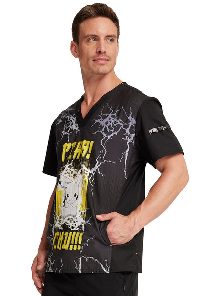 High Voltage Tooniforms Pokemon Unisex V Neck Scrub Top TF760 PMKT - Scrubs Select