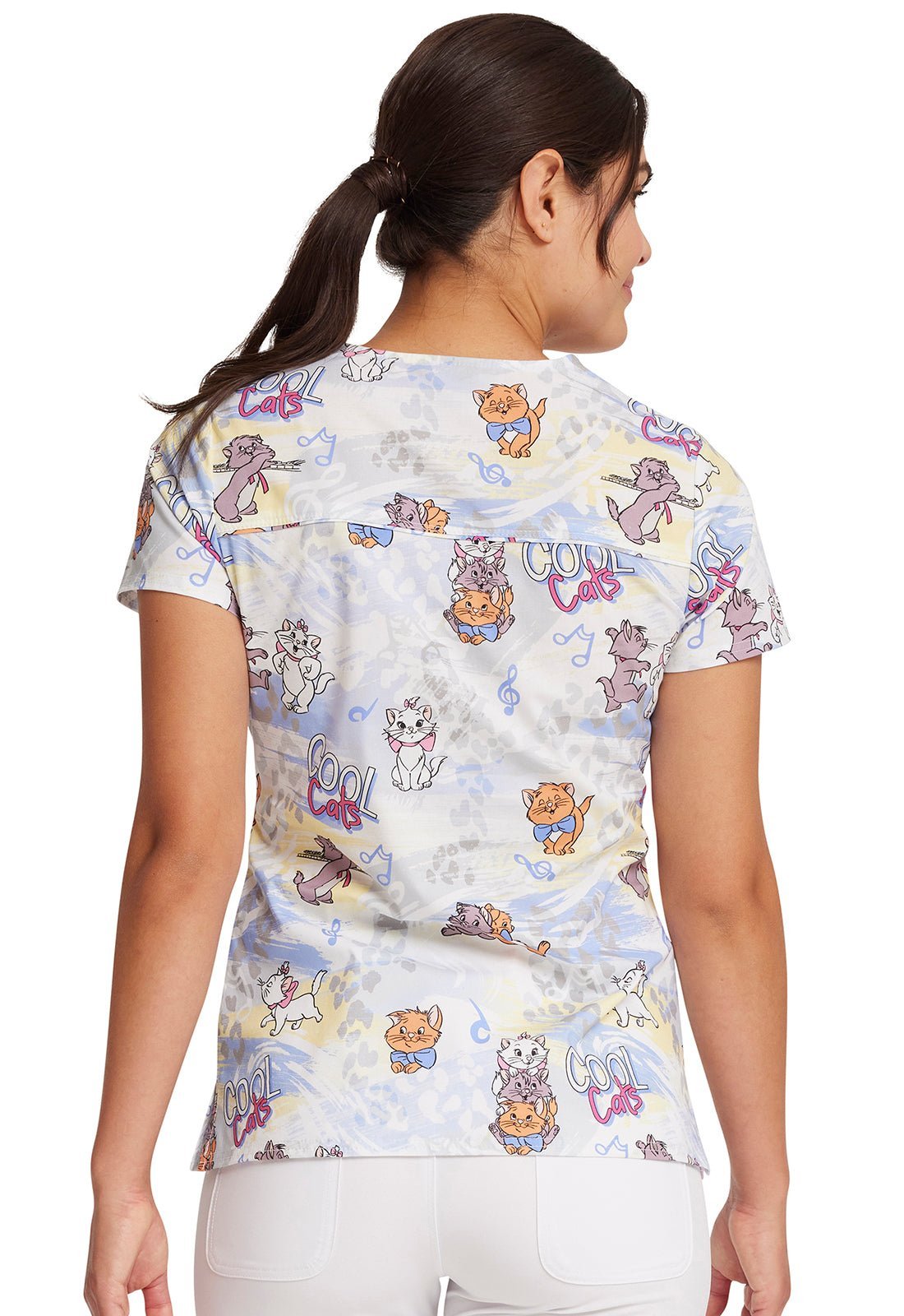 Hip Cats Tooniforms Disney Aristocats V Neck Scrub Top TF776 ACIP - Scrubs Select