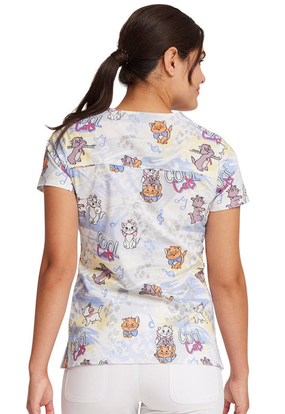 Hip Cats Tooniforms Disney Aristocats V Neck Scrub Top TF776 ACIP - Scrubs Select