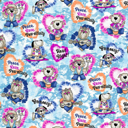 Hippie Hounds Dickies Dog Print V Neck Scrub Top DK721 HPHD - Scrubs Select