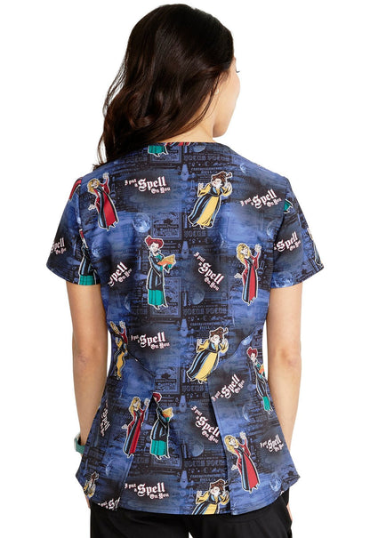Hocus Pocus Cherokee Tooniforms Disney V Neck Scrub Top TF756 HDSC - Scrubs Select