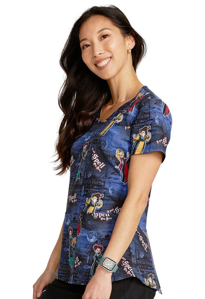 Hocus Pocus Cherokee Tooniforms Disney V Neck Scrub Top TF756 HDSC - Scrubs Select