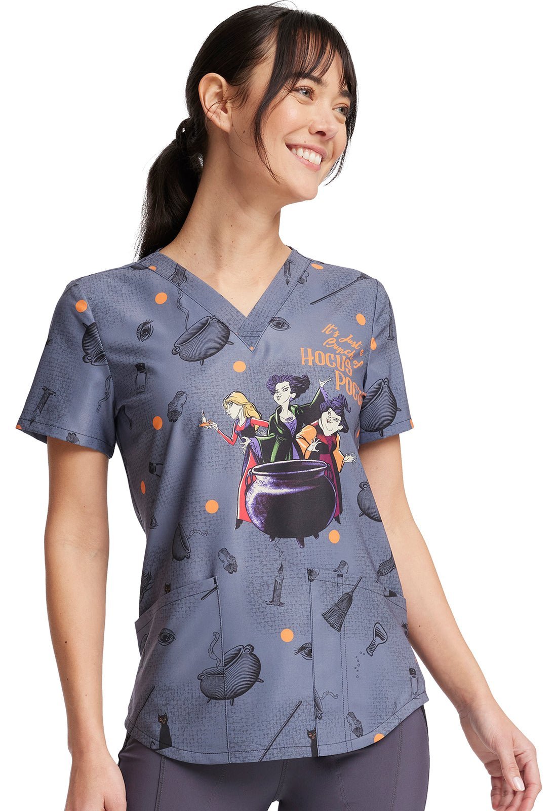 Hocus Pocus Tooniforms Disney V Neck Scrub Top TF736 HDHP - Scrubs Select