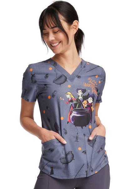 Hocus Pocus Tooniforms Disney V Neck Scrub Top TF736 HDHP - Scrubs Select