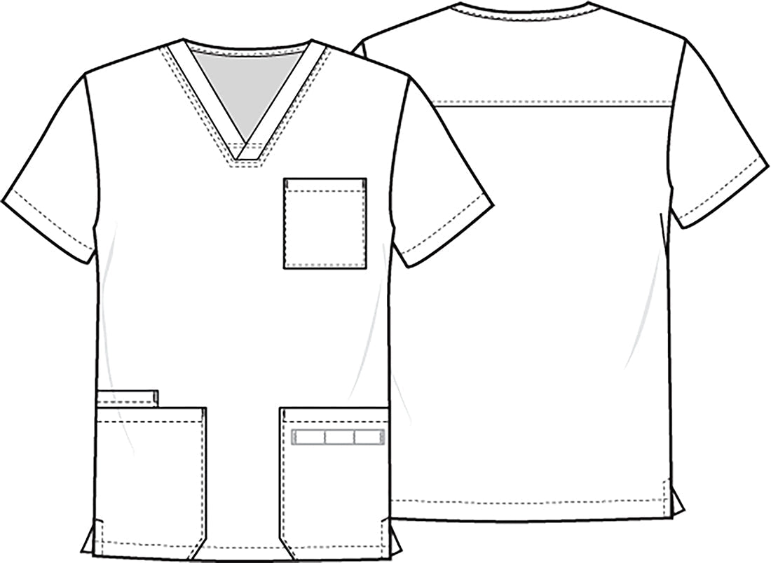 Home Run Cherokee Baseball Print Unisex V Neck Scrub Top CK691 HORN - Scrubs Select