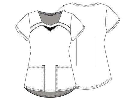 Ice Cream Print Sweetheart Neck Scrub Top HS616 HESG - Scrubs Select