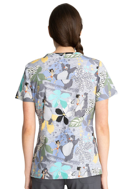 Jungle Book Tooniforms Licensed Disney V Neck Scrub Top TF738 JBBB - Scrubs Select