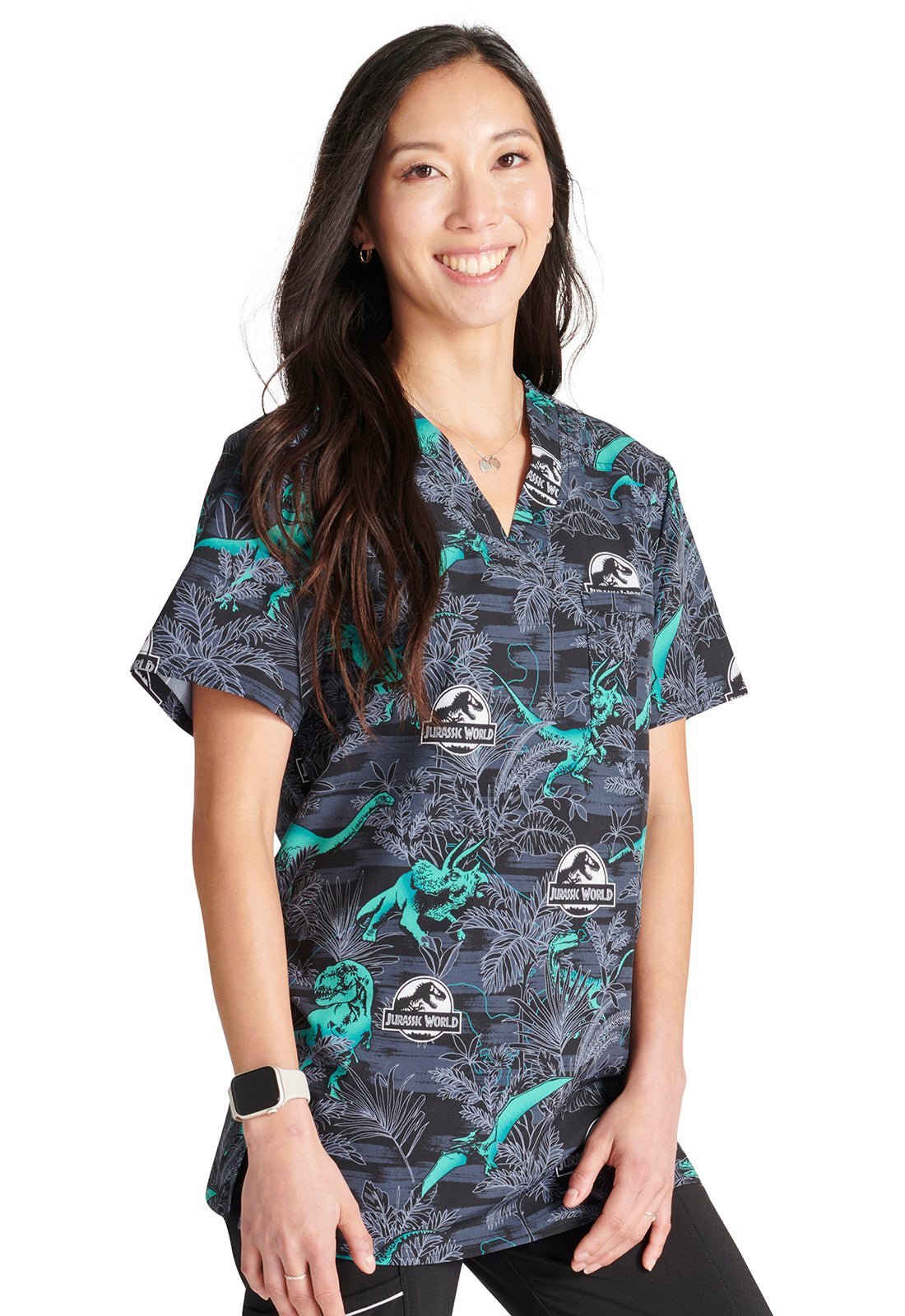 Jurassic World Cherokee Tooniforms Unisex V Neck Scrub Top TF688 JWJJ - Scrubs Select
