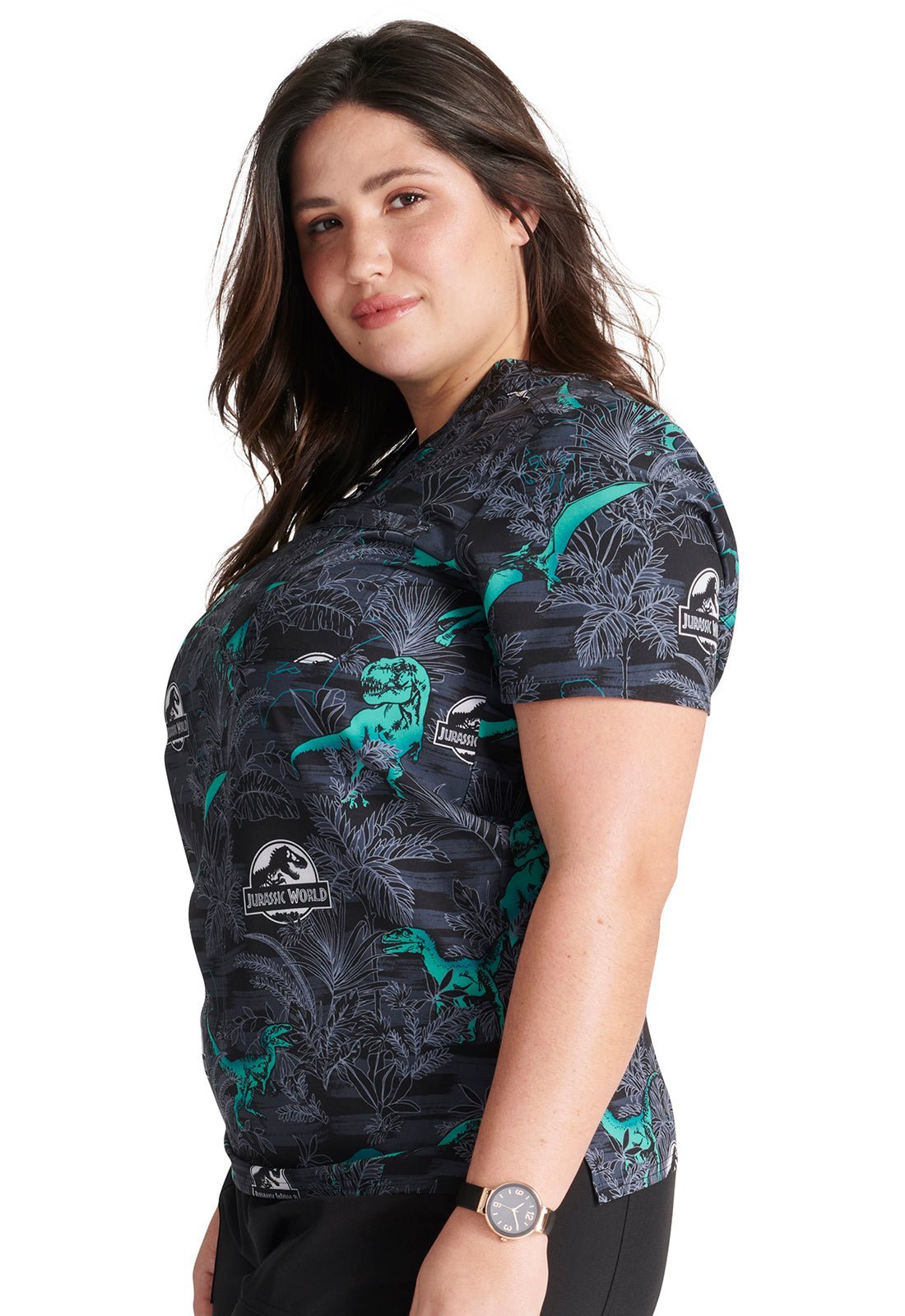 Jurassic World Cherokee Tooniforms Unisex V Neck Scrub Top TF688 JWJJ - Scrubs Select