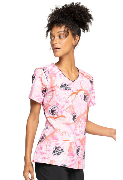Jurassic World Cherokee Tooniforms Universal V Neck Scrub Top TF659 JWDY - Scrubs Select