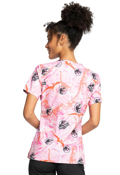 Jurassic World Cherokee Tooniforms Universal V Neck Scrub Top TF659 JWDY - Scrubs Select