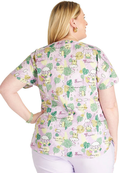 Keroppi Cherokee Tooniforms Sanrio Round Neck Scrub Top TF787 KPHK - Scrubs Select