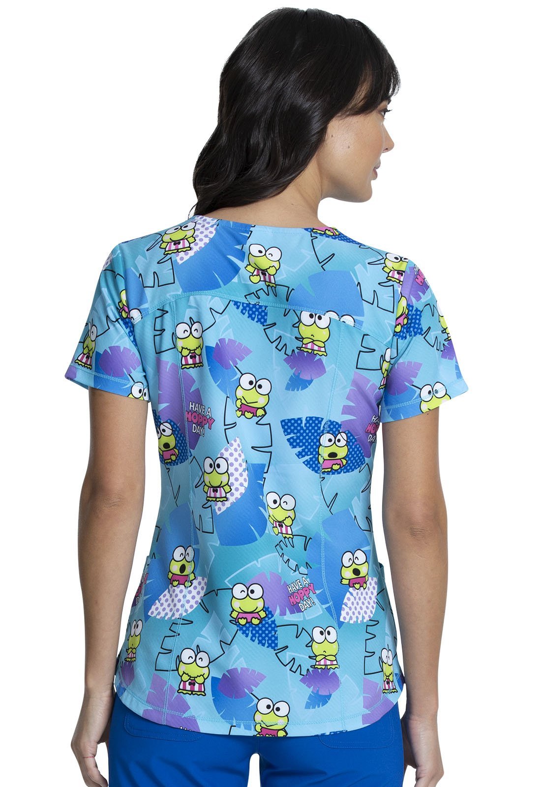 Keroppi Tooniforms Licensed Sanrio V Neck Medical Scrub Top TF751 KPPP - Scrubs Select