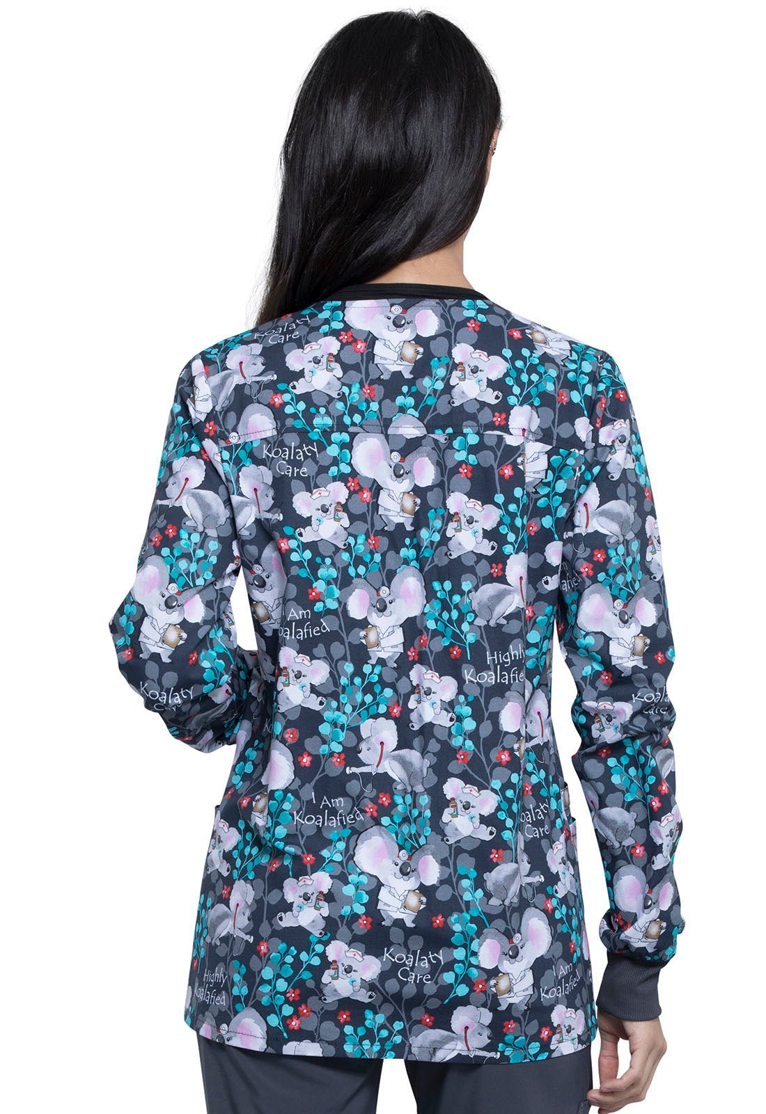 Koala Print Warm Up Scrub Jacket CK301 HIKO - Scrubs Select