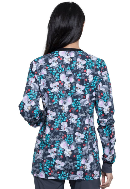 Koala Print Warm Up Scrub Jacket CK301 HIKO - Scrubs Select