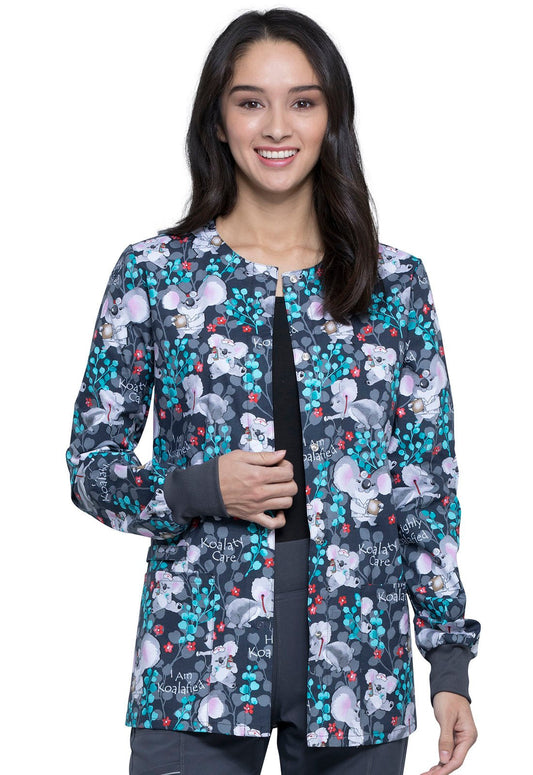 Koala Print Warm Up Scrub Jacket CK301 HIKO - Scrubs Select