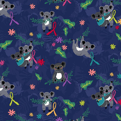 Koala's Care Cherokee Print All Awareness V Neck Scrub Top CK652 KLCR - Scrubs Select