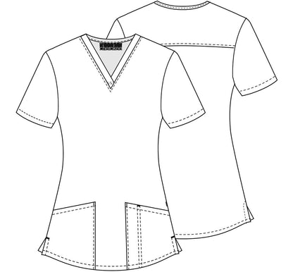 Koala's Care Cherokee Print All Awareness V Neck Scrub Top CK652 KLCR - Scrubs Select