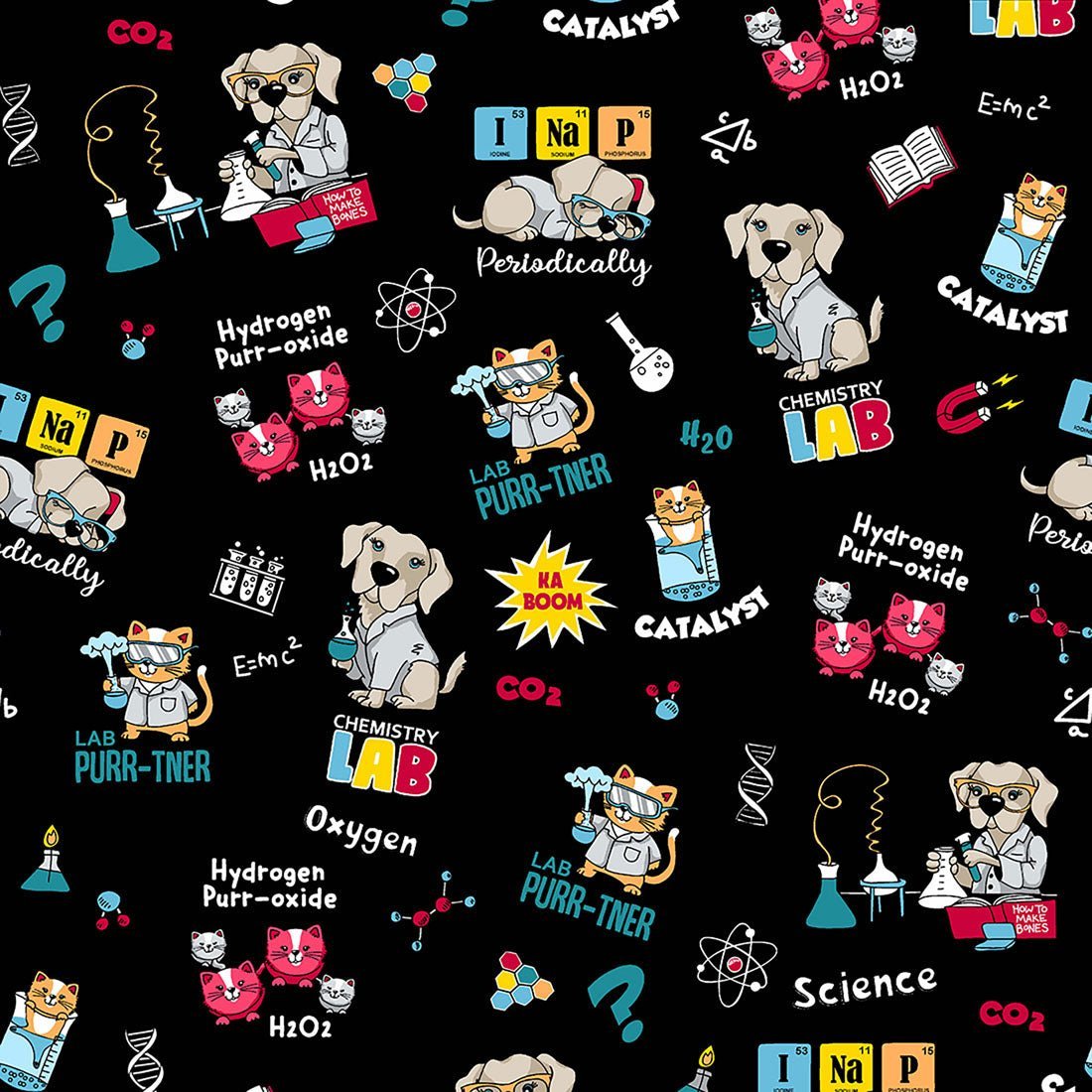 Lab Purr - tners Cherokee Dog Cat Print V Neck Scrub Top CK637 LBPT - Scrubs Select