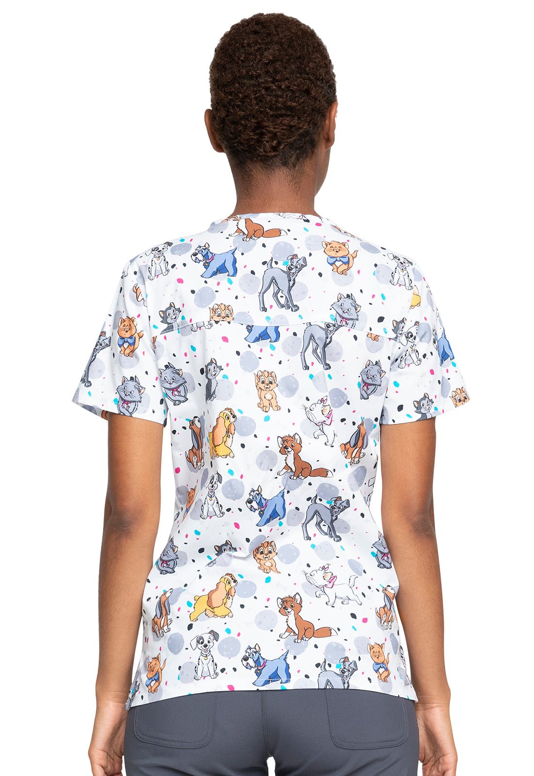 Lady and the Tramp Tooniforms Licensed Disney V Neck Scrub Top TF738 LACD - Scrubs Select