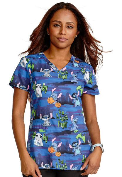 Lilo and Stitch Cherokee Tooniforms Disney Halloween V Neck Scrub Top TF666 LHFN - Scrubs Select