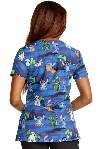 Lilo and Stitch Cherokee Tooniforms Disney Halloween V Neck Scrub Top TF666 LHFN - Scrubs Select