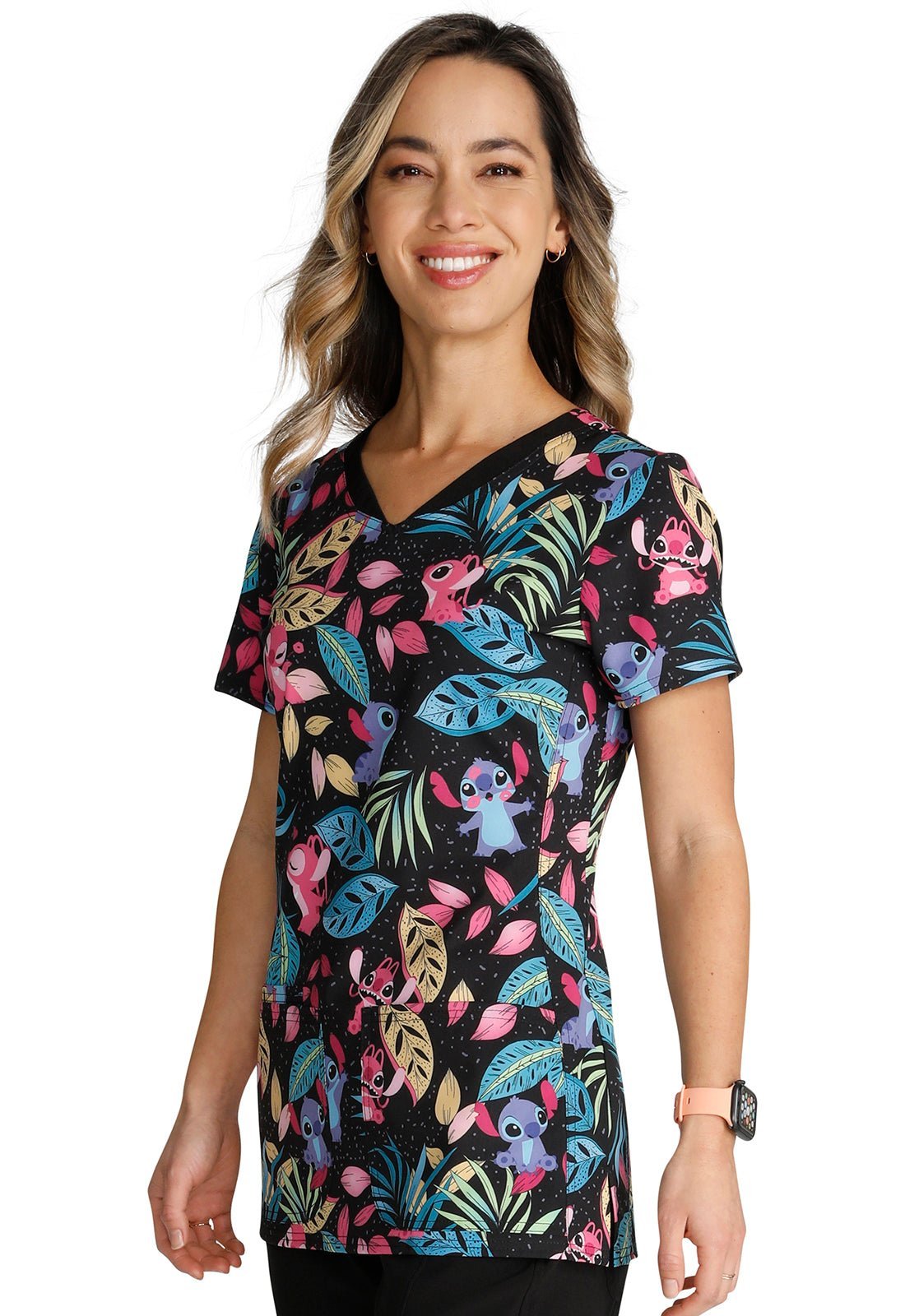 Lilo and Stitch Cherokee Tooniforms Disney V Neck Scrub Top TF733 LHGS - Scrubs Select