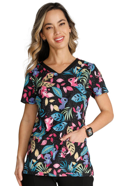 Lilo and Stitch Cherokee Tooniforms Disney V Neck Scrub Top TF733 LHGS - Scrubs Select