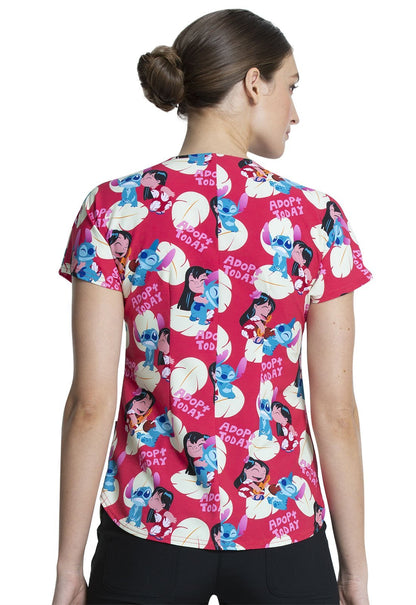Lilo and Stitch Tooniforms Disney Round Neck Scrub Top TF744 LHAT - Scrubs Select