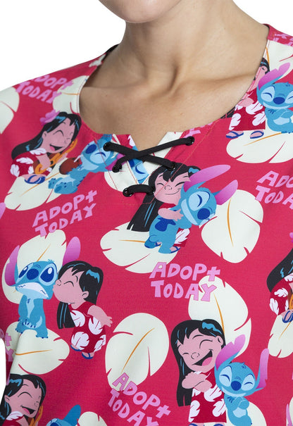 Lilo and Stitch Tooniforms Disney Round Neck Scrub Top TF744 LHAT - Scrubs Select