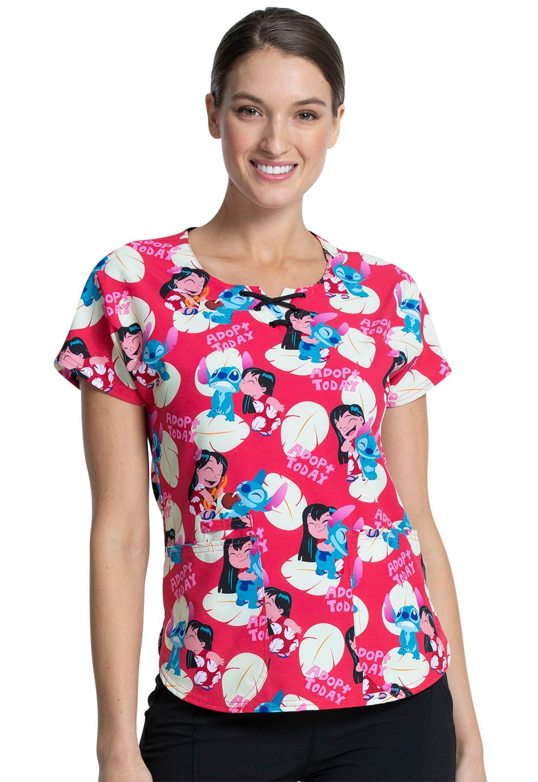 Lilo and Stitch Tooniforms Disney Round Neck Scrub Top TF744 LHAT - Scrubs Select