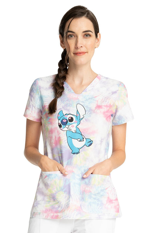 Lilo and Stitch Tooniforms Disney V Neck Scrub Top TF772 LHSM - Scrubs Select