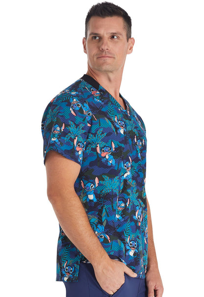 Lilo & Stitch Tooniforms Licensed Disney Men's V Neck Scrub Top TF730 LHNG - Scrubs Select