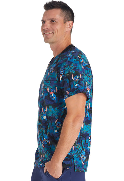 Lilo & Stitch Tooniforms Licensed Disney Men's V Neck Scrub Top TF730 LHNG - Scrubs Select
