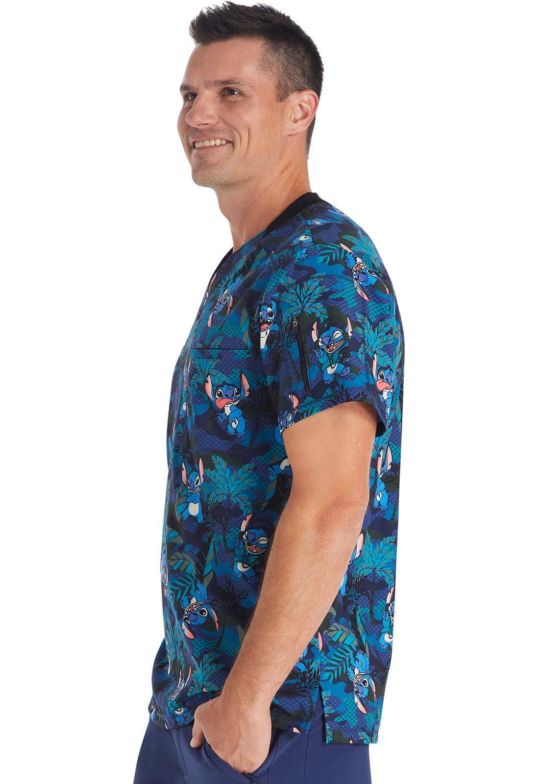 Lilo & Stitch Tooniforms Licensed Disney Men's V Neck Scrub Top TF730 LHNG - Scrubs Select