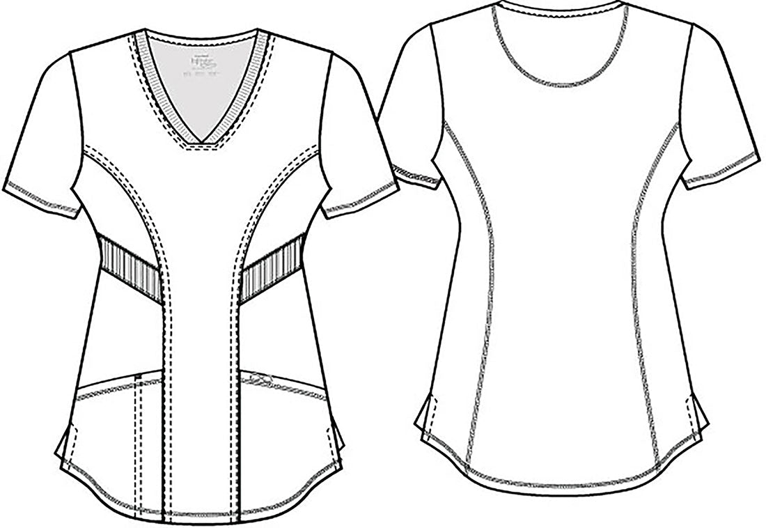 Links Of Love Cherokee Heart Infinity Print V Neck Scrub Top CK771 LNKV - Scrubs Select