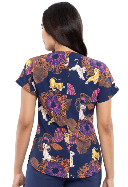 Lion King Tooniforms Disney Round Neck Scrub Top TF664 LKNB - Scrubs Select
