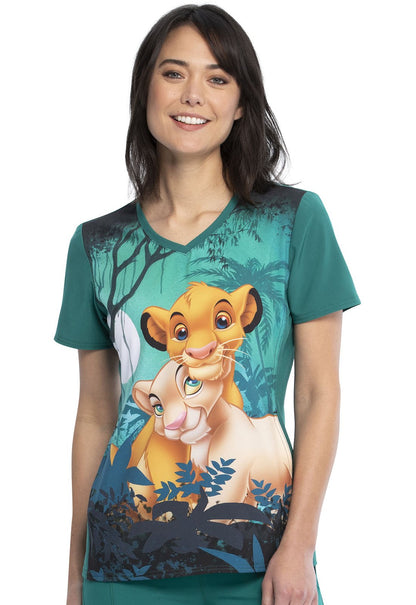 Lion King Tooniforms Licensed Disney V Neck Scrub Top TF627 LKSH - Scrubs Select