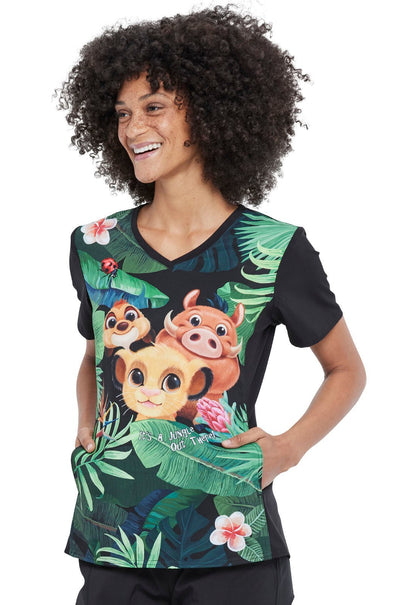 Lion King Tooniforms Licensed Disney V Neck Scrub Top TF627 LKWI - Scrubs Select