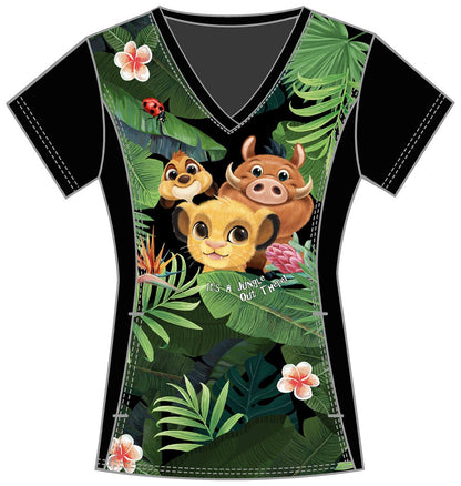 Lion King Tooniforms Licensed Disney V Neck Scrub Top TF627 LKWI - Scrubs Select