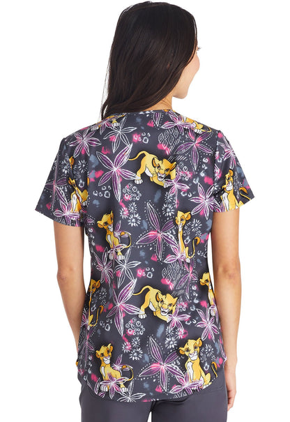 Lion King Tooniforms Licensed Disney V Neck Scrub Top TF737 LKGJ - Scrubs Select