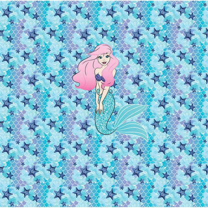 Little Mermaid Print V Neck Scrub Top HS832 PROA - Scrubs Select