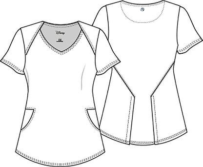 Little Mermaid Print V Neck Scrub Top HS832 PROA - Scrubs Select