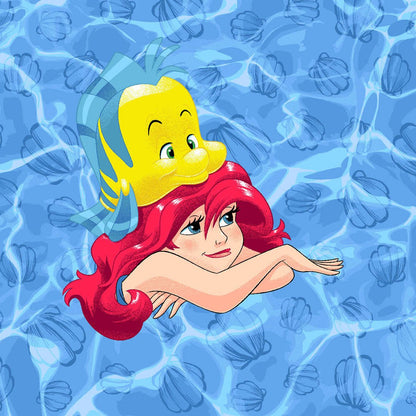 Little Mermaid Tooniforms Licensed Disney V Neck Scrub Top TF626 LMFL - Scrubs Select